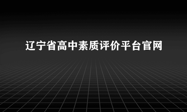 辽宁省高中素质评价平台官网