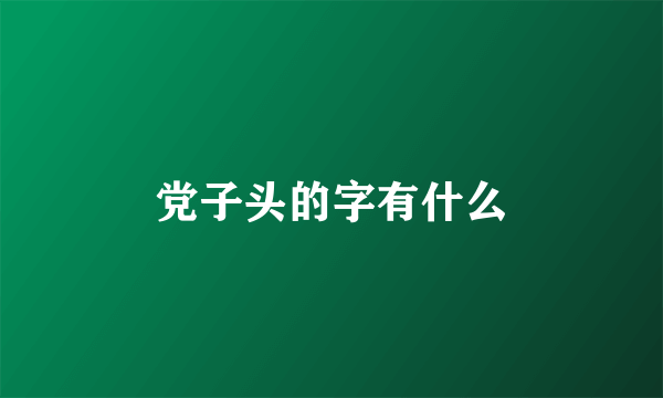 党子头的字有什么