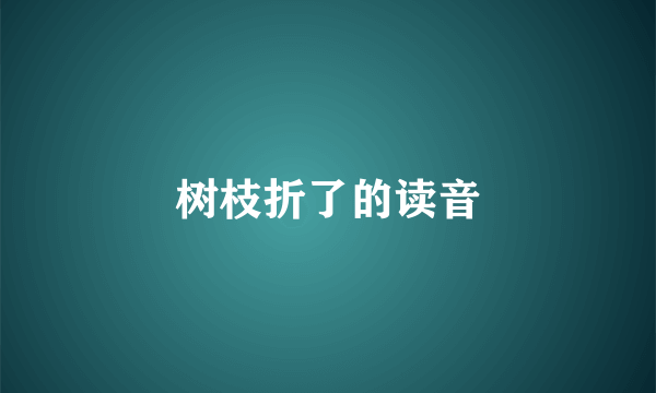 树枝折了的读音
