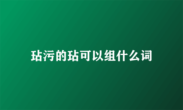 玷污的玷可以组什么词