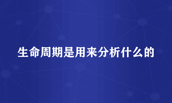 生命周期是用来分析什么的