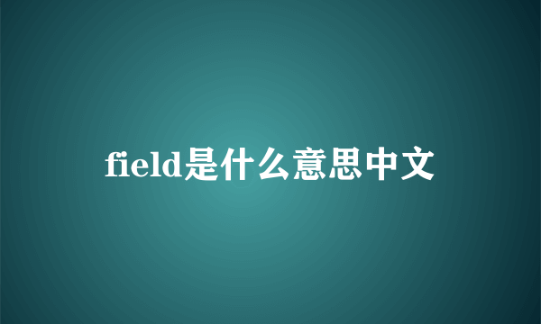 field是什么意思中文