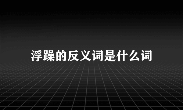 浮躁的反义词是什么词