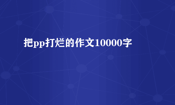 把pp打烂的作文10000字