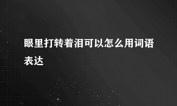 眼里打转着泪可以怎么用词语表达