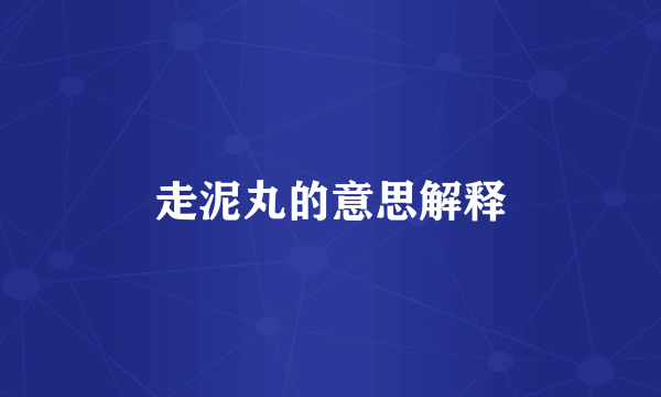 走泥丸的意思解释