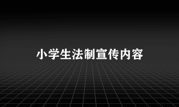 小学生法制宣传内容