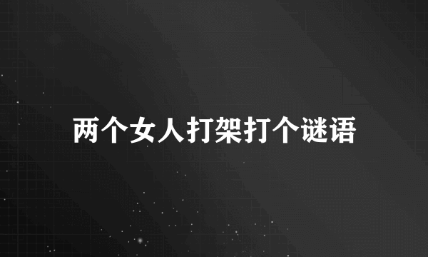 两个女人打架打个谜语