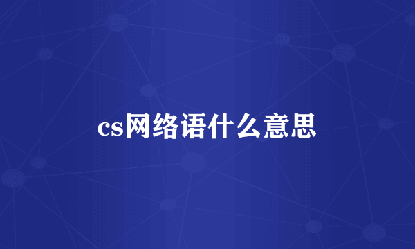 cs网络语什么意思