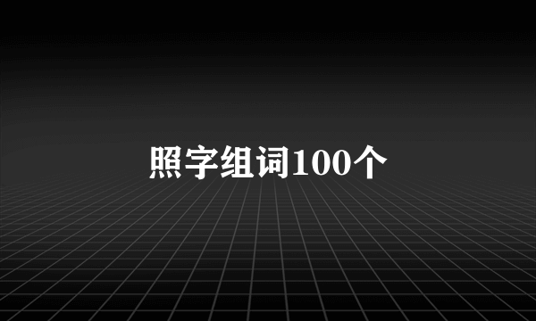 照字组词100个