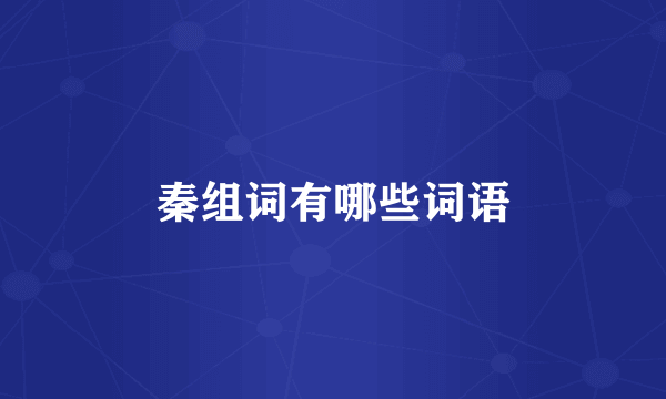 秦组词有哪些词语
