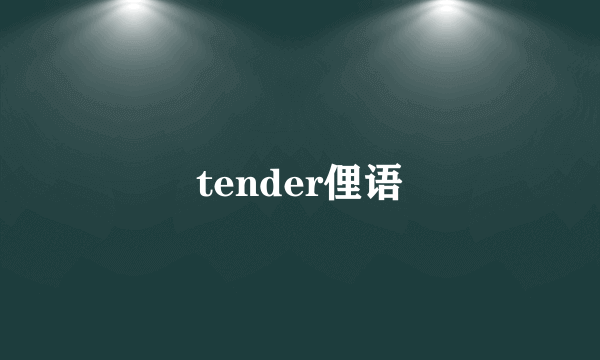 tender俚语