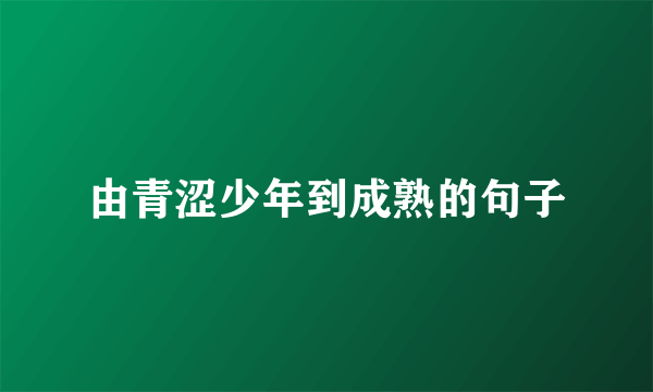 由青涩少年到成熟的句子