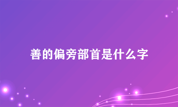 善的偏旁部首是什么字
