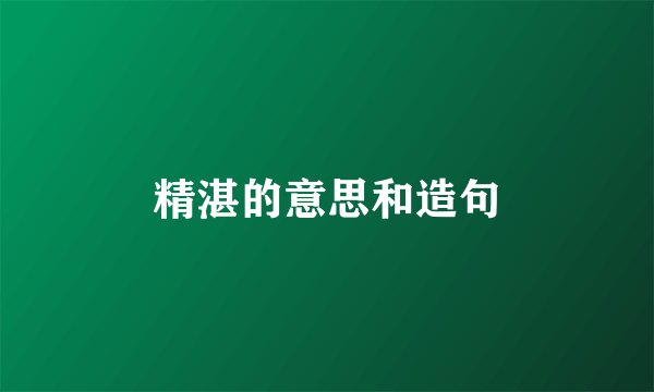 精湛的意思和造句