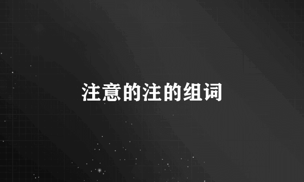 注意的注的组词