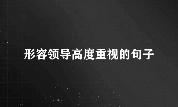形容领导高度重视的句子