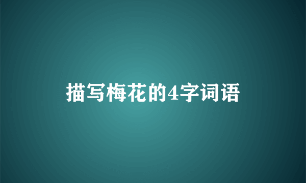 描写梅花的4字词语