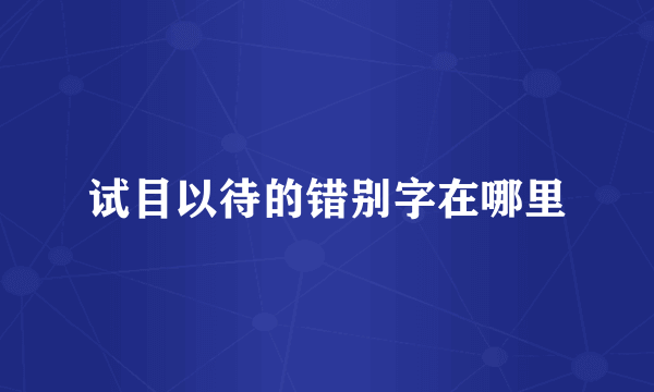 试目以待的错别字在哪里