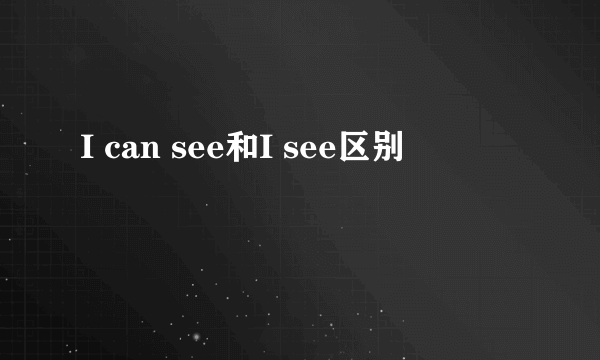 I can see和I see区别