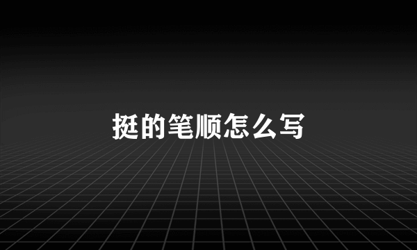 挺的笔顺怎么写