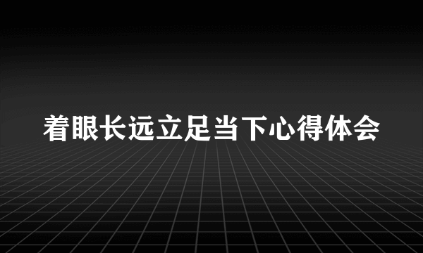 着眼长远立足当下心得体会