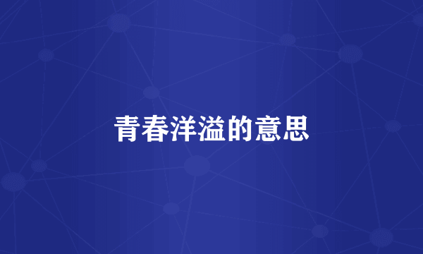 青春洋溢的意思