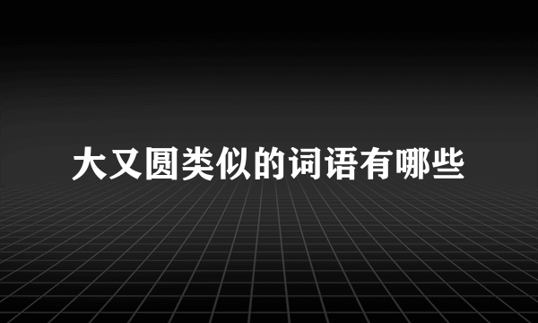 大又圆类似的词语有哪些