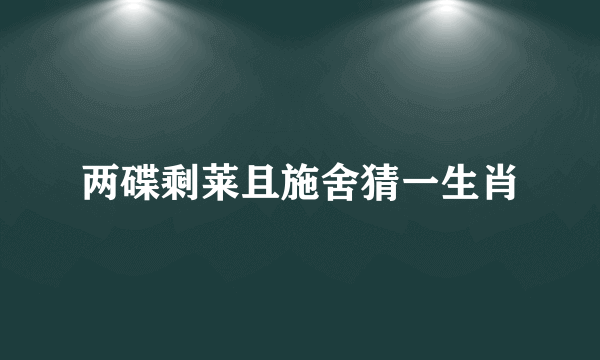 两碟剩莱且施舍猜一生肖