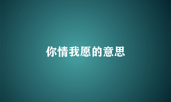 你情我愿的意思