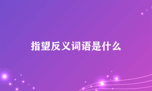 指望反义词语是什么