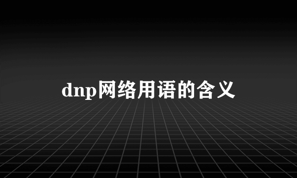 dnp网络用语的含义