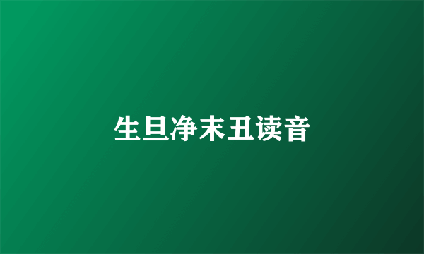 生旦净末丑读音