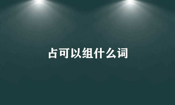 占可以组什么词