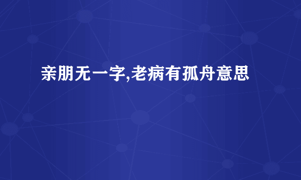 亲朋无一字,老病有孤舟意思