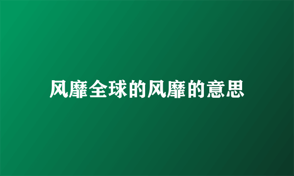 风靡全球的风靡的意思