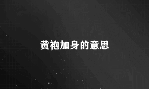 黄袍加身的意思
