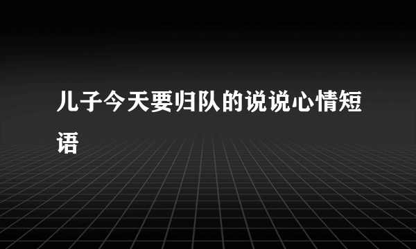 儿子今天要归队的说说心情短语