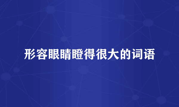 形容眼睛瞪得很大的词语