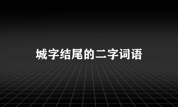 城字结尾的二字词语