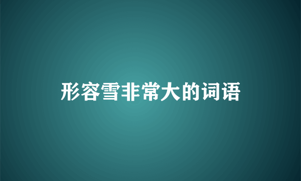 形容雪非常大的词语