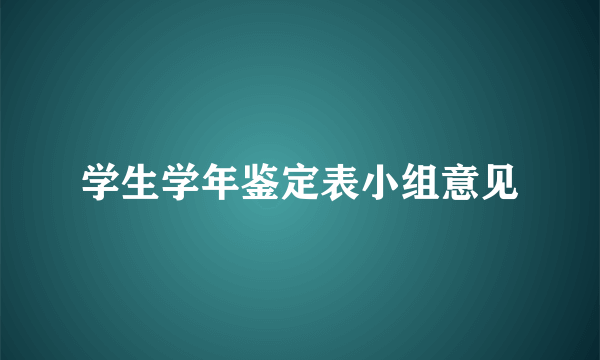 学生学年鉴定表小组意见