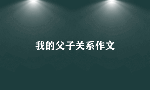 我的父子关系作文