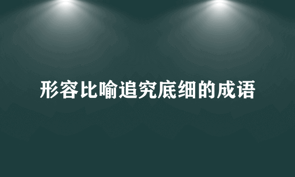 形容比喻追究底细的成语
