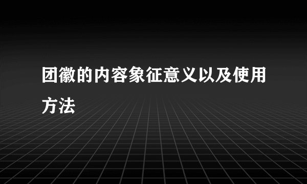 团徽的内容象征意义以及使用方法