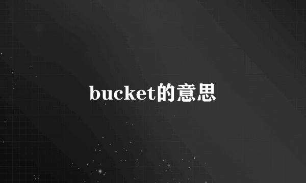bucket的意思