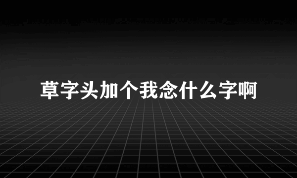草字头加个我念什么字啊