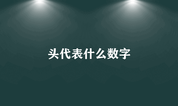 头代表什么数字