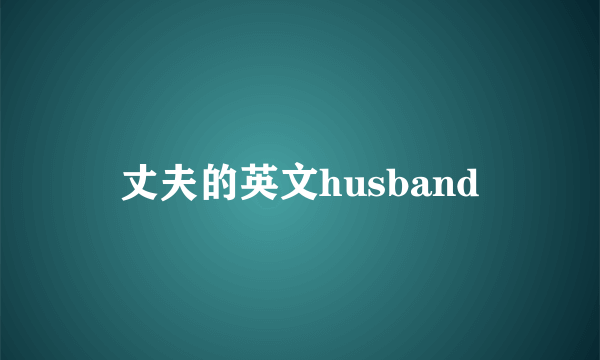 丈夫的英文husband