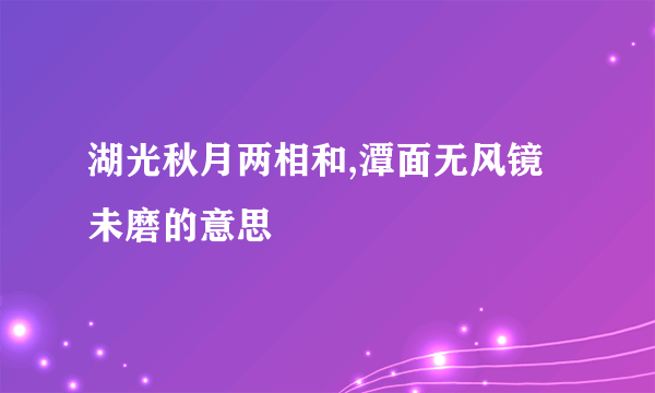 湖光秋月两相和,潭面无风镜未磨的意思